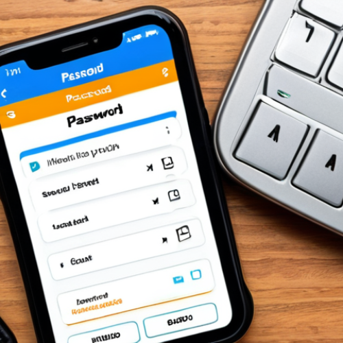 Home 4 **Password Manager Interface:** A clean, user-friendly interface of a password manager on a smartphone, displaying a list of strong, unique passwords. The app icon should be modern and secure-looking.